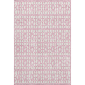 HomeRoots 9' X 12' Pink Geometric Washable Area Rug with UV Protection – Stylish, Soft, Stain-Resistant Design! 676289