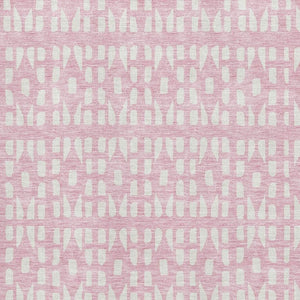 HomeRoots 9' X 12' Pink Geometric Washable Area Rug with UV Protection – Stylish, Soft, Stain-Resistant Design! 676289