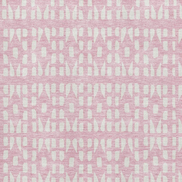 HomeRoots 9' X 12' Pink Geometric Washable Area Rug with UV Protection – Stylish, Soft, Stain-Resistant Design! 676289