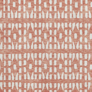 HomeRoots 8' X 10' Stylish Salmon and Ivory Geometric Area Rug - Stain Resistant, UV Protected, and Durable! 676294