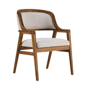 English Elm Mid-century Modern Upholstered Dining Arm Chairs with Rubberwood Frame Set of 2 Beige,Walnut N768P382497W