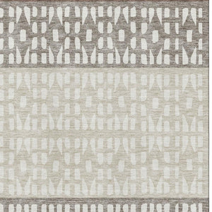 HomeRoots 5' X 8' Chocolate & Beige Geometric Area Rug – Stylish, Washable, UV-Protected for Family-Friendly Spaces 676322