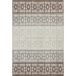 HomeRoots 5' X 8' Chocolate & Beige Geometric Area Rug – Stylish, Washable, UV-Protected for Family-Friendly Spaces 676322