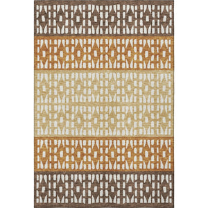 HomeRoots 8' X 10' Modern Geometric Coffee Copper Ivory Area Rug - Washable, UV Protected, Stain Resistant! 676330