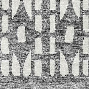 HomeRoots 5' X 8' Gray & Silver Geometric Washable Area Rug with UV Protection for Stylish High-Traffic Spaces 676334