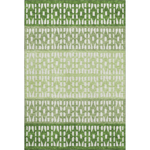 HomeRoots 9' Green and Ivory Geometric Washable Area Rug - UV Protected, Stain-Resistant, Easy Care Design 676343