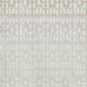 HomeRoots 9' X 12' Ivory and Beige Geometric Area Rug - Washable, UV Protected, Stylish for High-Traffic Areas 676349