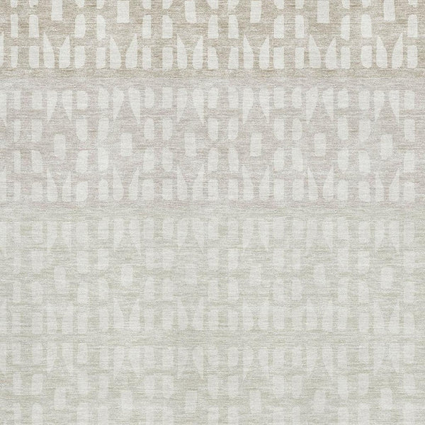 HomeRoots 9' X 12' Ivory and Beige Geometric Area Rug - Washable, UV Protected, Stylish for High-Traffic Areas 676349