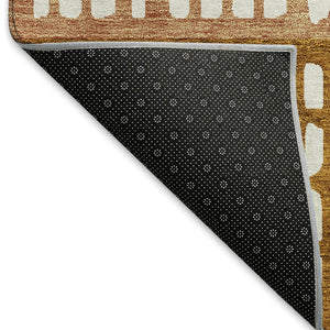 HomeRoots 10' X 14' Stylish Rust & Ivory Geometric Area Rug – Washable, UV-Protected, Perfect for Busy Homes! 676356