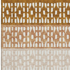 HomeRoots 10' X 14' Stylish Rust & Ivory Geometric Area Rug – Washable, UV-Protected, Perfect for Busy Homes! 676356