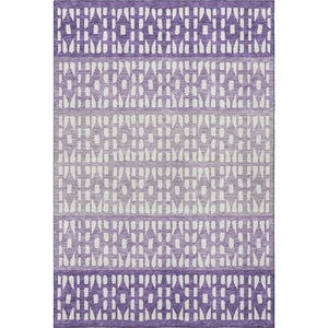 HomeRoots 5' X 8' Purple & Ivory Geometric Area Rug - Washable, UV Protected, Stylish for High-Traffic Spaces 676358