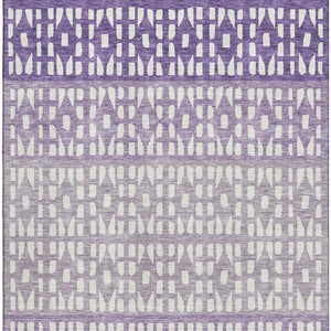 HomeRoots 10' X 14' Purple Geometric Washable Area Rug - UV Protected, Stain Resistant, Ideal for High Traffic Spaces 676362