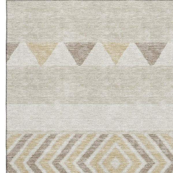 HomeRoots 8' X 10' Beige Ivory Tan Southwestern Area Rug - Washable, UV Protected, Durable, Stylish & Safe! 676372