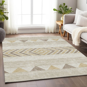 HomeRoots 10' X 14' Southwestern Washable Area Rug - Durable, Stylish, UV Protected, Ideal for Homes with Kids & Pets 676374