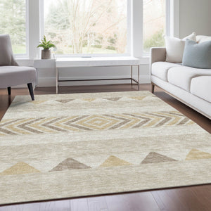 HomeRoots 10' X 14' Southwestern Washable Area Rug - Durable, Stylish, UV Protected, Ideal for Homes with Kids & Pets 676374