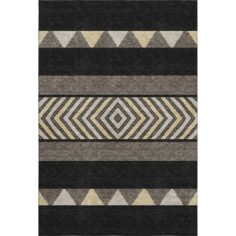HomeRoots 8' X 10' Southwestern Washable Area Rug - Durable, Stain Resistant, UV Protected for Family Spaces 676378