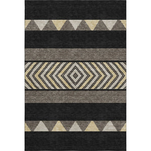 HomeRoots 9' X 12' Stylish Southwestern Washable Area Rug with UV Protection - Durable, Stain-Resistant Design 676379