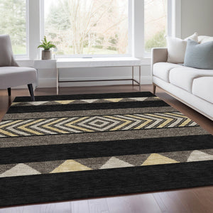 HomeRoots 9' X 12' Stylish Southwestern Washable Area Rug with UV Protection - Durable, Stain-Resistant Design 676379