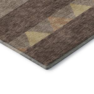 HomeRoots 5' X 8' Brown Wheat and Copper Southwestern Area Rug - Washable, UV-Protected, Durable Décor Piece 676382