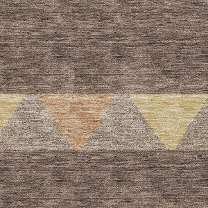 HomeRoots 5' X 8' Brown Wheat and Copper Southwestern Area Rug - Washable, UV-Protected, Durable Décor Piece 676382