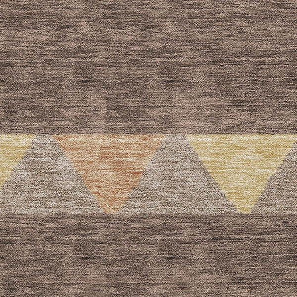 HomeRoots 5' X 8' Brown Wheat and Copper Southwestern Area Rug - Washable, UV-Protected, Durable Décor Piece 676382