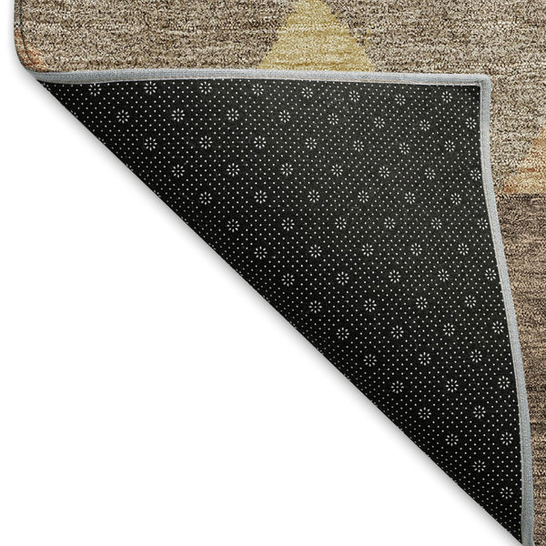 HomeRoots 8' X 10' Southwestern Washable Area Rug in Brown & Copper – Stain-Resistant, UV Protected, Durable Design 676384