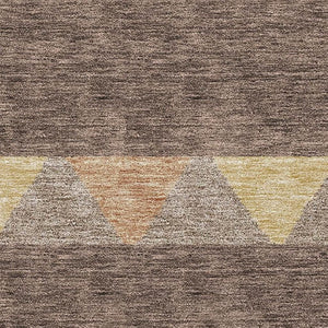HomeRoots 8' X 10' Southwestern Washable Area Rug in Brown & Copper – Stain-Resistant, UV Protected, Durable Design 676384