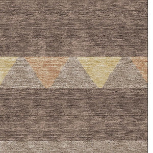HomeRoots 8' X 10' Southwestern Washable Area Rug in Brown & Copper – Stain-Resistant, UV Protected, Durable Design 676384