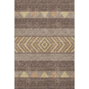 HomeRoots 10' Southwestern Washable Area Rug in Brown, Wheat & Copper - Durable, Stain-Resistant & UV Protected! 676386