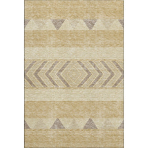 HomeRoots 5' X 8' Southwestern Area Rug in Gold Taupe & Beige - Washable, UV-Protected, & Stain-Resistant! 676388