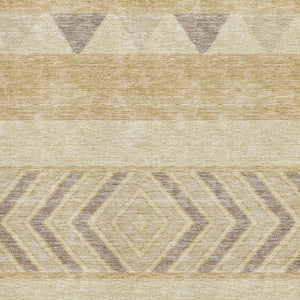 HomeRoots 5' X 8' Southwestern Area Rug in Gold Taupe & Beige - Washable, UV-Protected, & Stain-Resistant! 676388