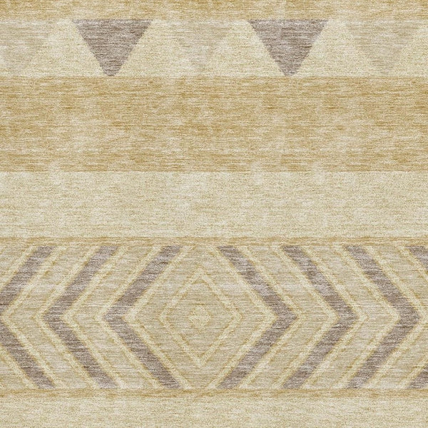 HomeRoots 5' X 8' Southwestern Area Rug in Gold Taupe & Beige - Washable, UV-Protected, & Stain-Resistant! 676388