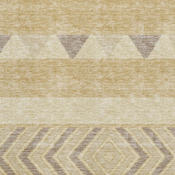 HomeRoots 8' X 10' Gold Taupe Beige Southwestern Washable Area Rug – Durable, UV-Protected, Kid & Pet Friendly 676390