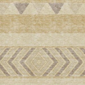 HomeRoots 9' Southwestern Washable Area Rug in Gold Taupe & Beige - UV Protected, Stain-Resistant, Durable Design 676391