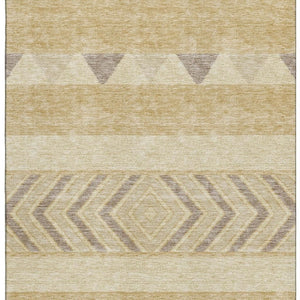 HomeRoots 9' Southwestern Washable Area Rug in Gold Taupe & Beige - UV Protected, Stain-Resistant, Durable Design 676391