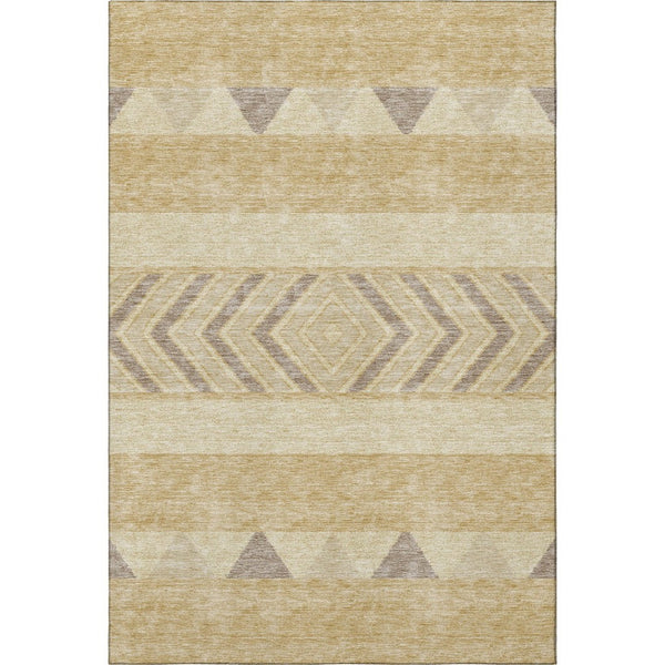 HomeRoots 10' Southwestern Washable Area Rug in Gold Taupe & Beige – Durable, UV-Protected, Stylish Design 676392