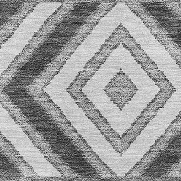 HomeRoots 8' X 10' Gray Charcoal & Silver Southwestern Washable Area Rug - Durable, Stylish, & UV Protected! 676396