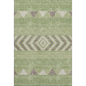 HomeRoots 10' X 14' Southwestern Washable Area Rug in Green Taupe & Ivory – Durable, UV-Protected, Stylish Décor 676404