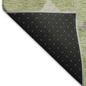 HomeRoots 10' X 14' Southwestern Washable Area Rug in Green Taupe & Ivory – Durable, UV-Protected, Stylish Décor 676404