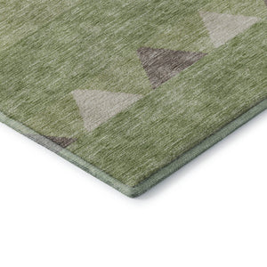 HomeRoots 10' X 14' Southwestern Washable Area Rug in Green Taupe & Ivory – Durable, UV-Protected, Stylish Décor 676404