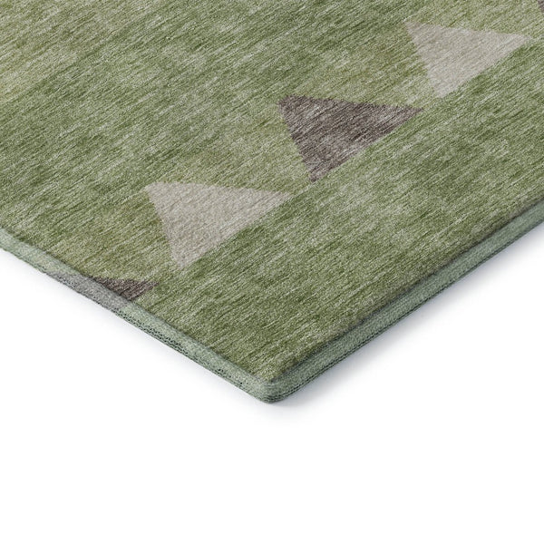 HomeRoots 10' X 14' Southwestern Washable Area Rug in Green Taupe & Ivory – Durable, UV-Protected, Stylish Décor 676404