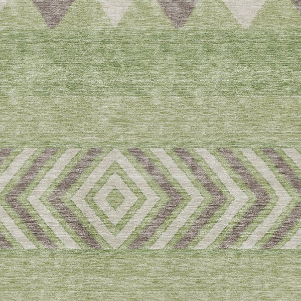 HomeRoots 10' X 14' Southwestern Washable Area Rug in Green Taupe & Ivory – Durable, UV-Protected, Stylish Décor 676404