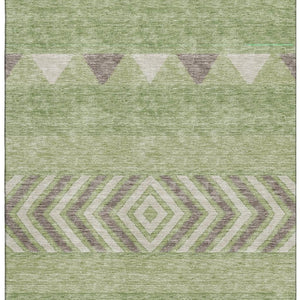 HomeRoots 10' X 14' Southwestern Washable Area Rug in Green Taupe & Ivory – Durable, UV-Protected, Stylish Décor 676404