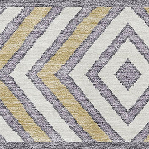 HomeRoots 5' X 8' Southwestern Area Rug in Lavender, Ivory & Gold - Durable, Washable with UV Protection! 676412