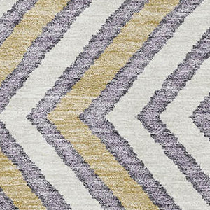 HomeRoots 9' X 12' Southwestern Area Rug in Lavender, Ivory & Gold – Washable, Stain-Resistant, UV Protected 676415