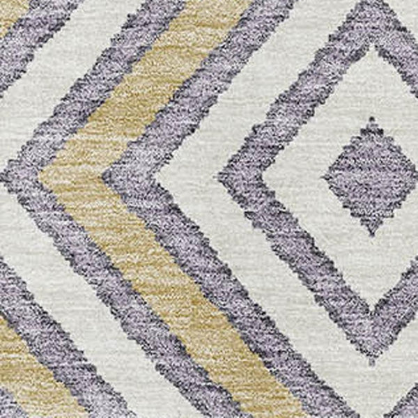 HomeRoots 10' Southwestern Area Rug in Lavender, Ivory & Gold - Washable, UV-Protected, Stain-Resistant Décor 676416
