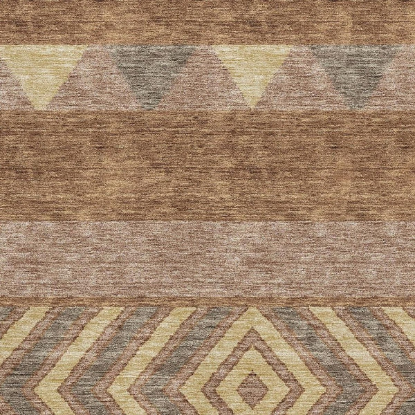 HomeRoots 8' X 10' Southwestern Washable Area Rug - Rust, Wheat & Taupe, UV Protected, Stain Resistant Design 676426