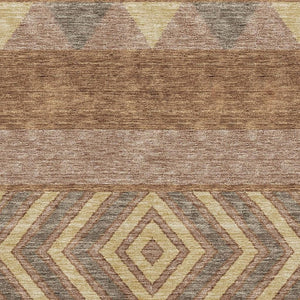 HomeRoots 9' X 12' Southwestern Area Rug in Rust, Wheat & Taupe - Durable, Washable, UV Protected Design! 676427