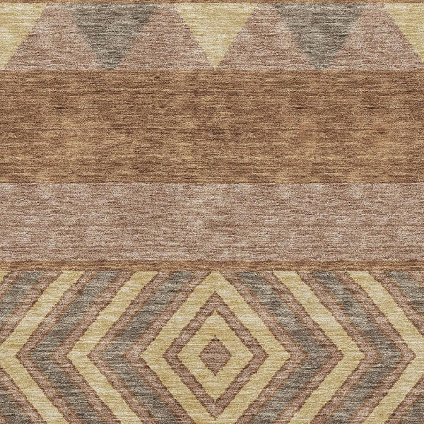 HomeRoots 9' X 12' Southwestern Area Rug in Rust, Wheat & Taupe - Durable, Washable, UV Protected Design! 676427