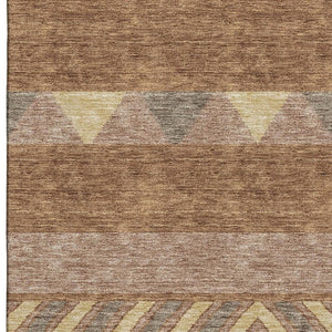 HomeRoots 10' X 14' Southwestern Area Rug in Rust, Wheat & Taupe - Machine Washable with UV Protection! 676428